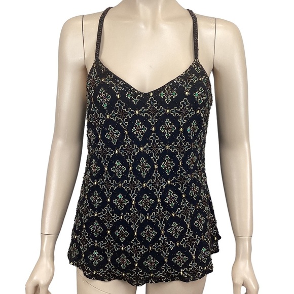 NWT‎ INC International Concepts Beaded top size 10 Adjustable Straps Black - Picture 1 of 7